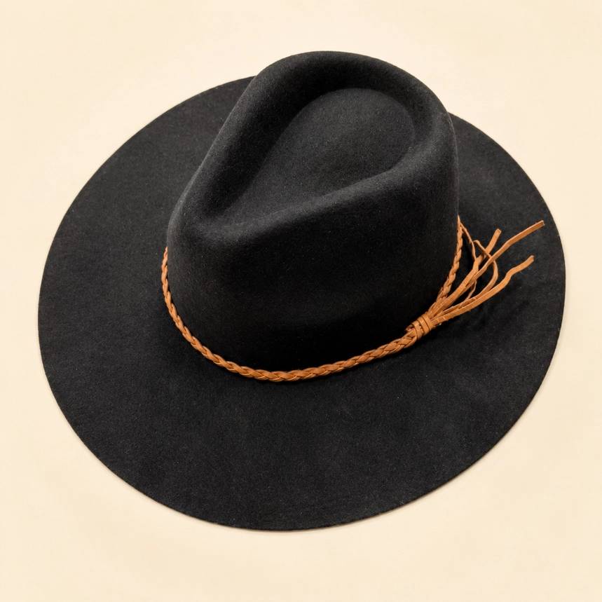 Wool Braid Belted Rancher Hat