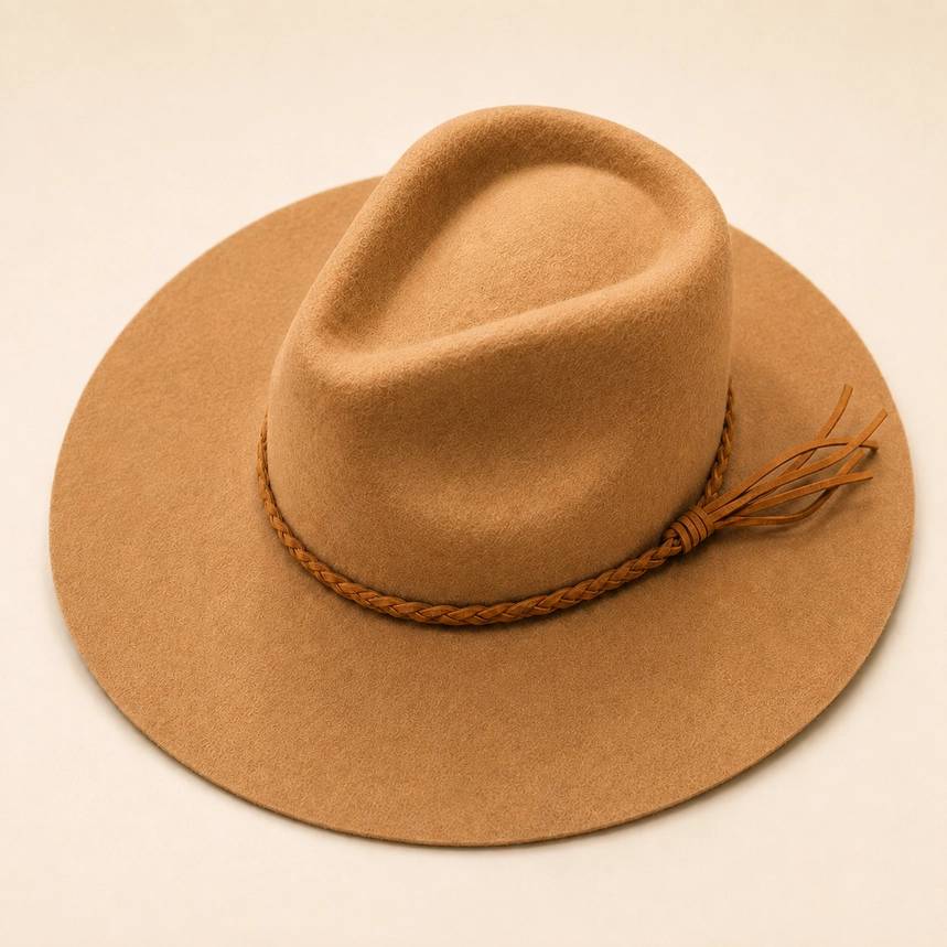 Wool Braid Belted Rancher Hat