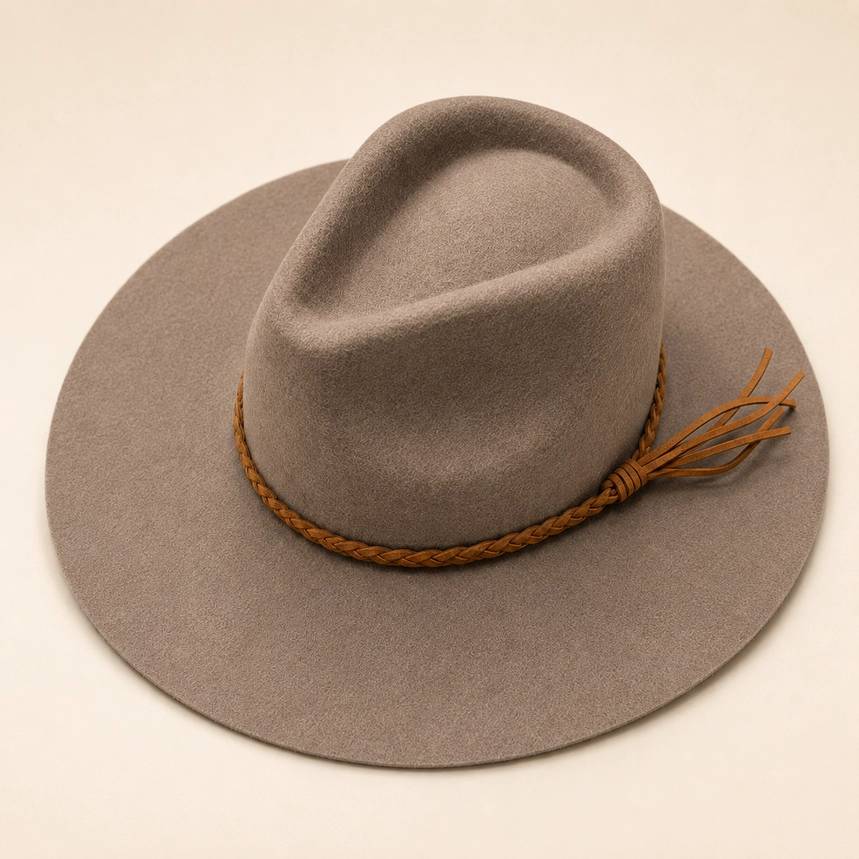 Wool Braid Belted Rancher Hat