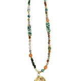 Gage Beaded Coin Necklace