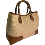 Raffia Bamboo Tote