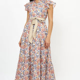 Ruffle Collar Button Maxi