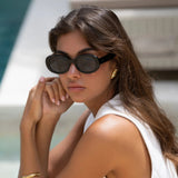 Aria Acetate Oval Sunglasses