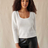 Square Neck Puff Sleeve Pullov