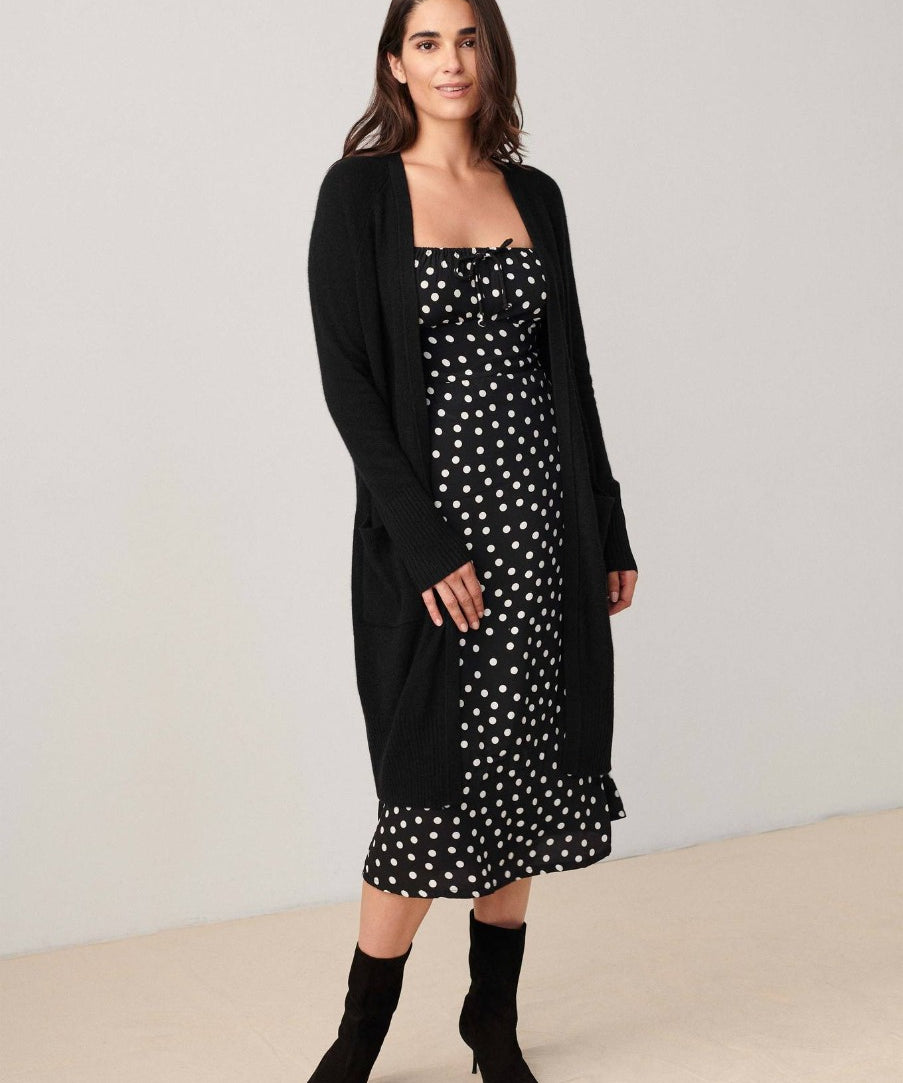 Cashmere Long Pocket Cardigan