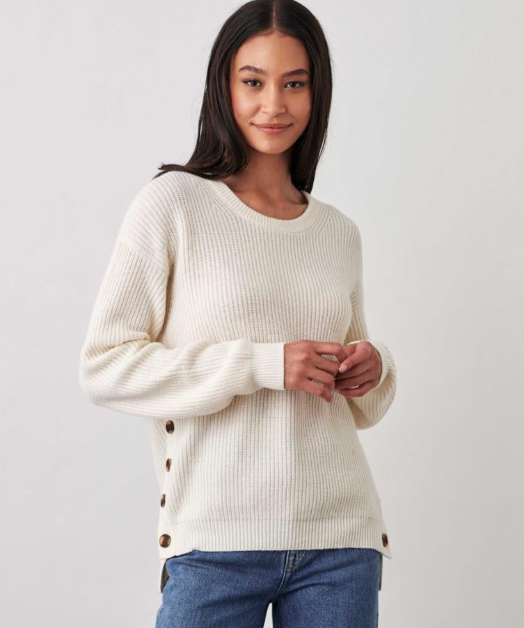 Cotton Side Button Sweater