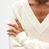 Fine Cotten Ribbed VNeck