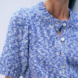 Marled Cotton Blend Top