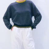 Cashmere Striped Crewneck