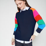 Navy Multi Sleeve Sweater