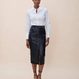 Nyx Vegan Leather Midi Skirt