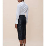Nyx Vegan Leather Midi Skirt