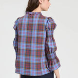 Plaid Smocked Blouse