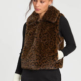 Animal Print Fur Vest