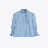 Denim Ruffle Top