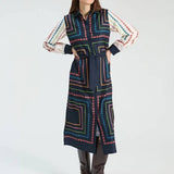 Vintage Floral Midi Shirt Dress