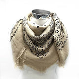 Square Scarf w/ Paisley Print