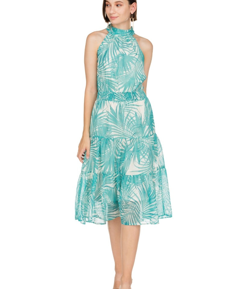 Cinch Waist Halter Dress