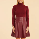 Faux Leather and Knit Dress