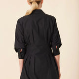 Poplin 3/4 Sleeve Bubble Dress