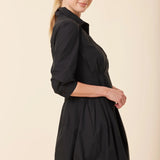 Poplin 3/4 Sleeve Bubble Dress