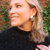 Gold Puff Heart Earring