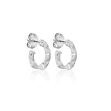 Medium Wrinkled Hoops- Silver