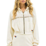 5 Stripe Cropped Zip Hoodie