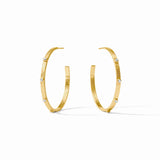 Crescent Stone Hoop- CZ Large