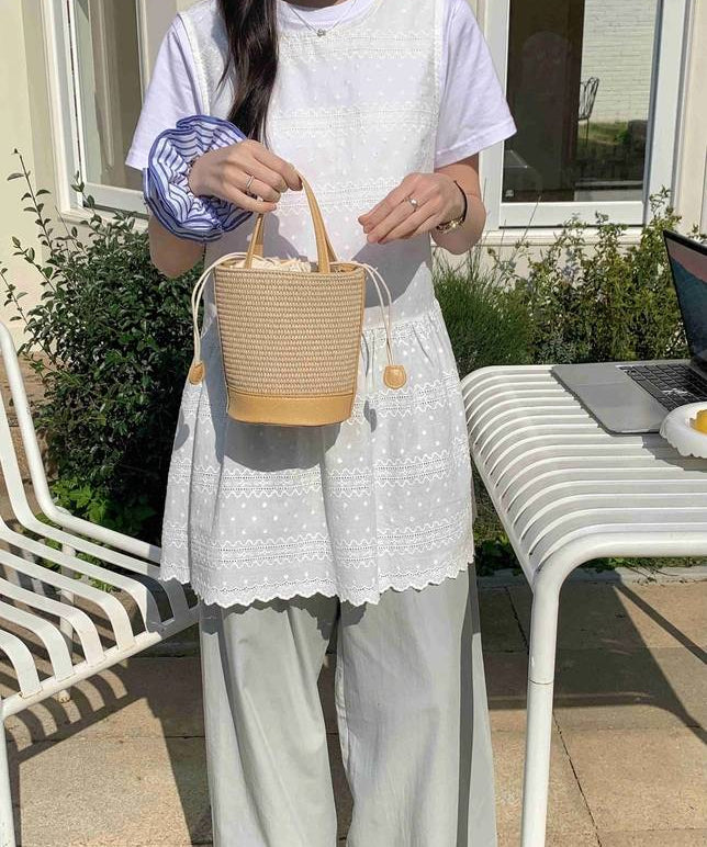 Straw Bucket/Crossbody Bag