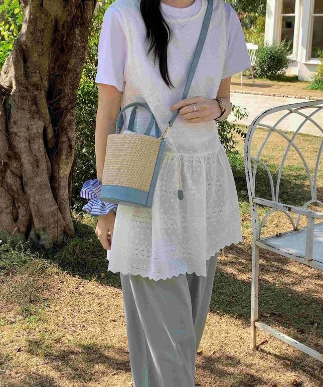 Straw Bucket/Crossbody Bag