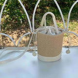 Straw Bucket/Crossbody Bag