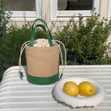 Straw Bucket/Crossbody Bag