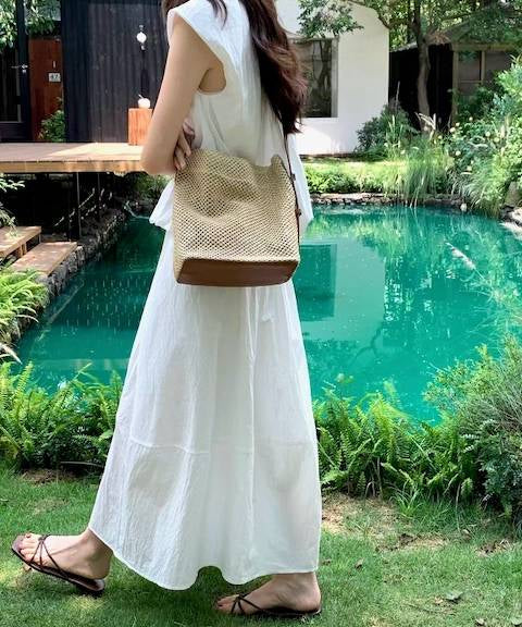 Microfiber Straw Bag