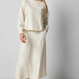 Chambray Pleat Back Pullover