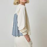 Chambray Pleat Back Pullover