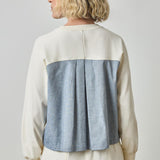 Chambray Pleat Back Pullover