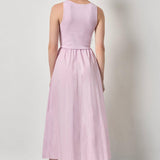 Mixed Media Scoop Neck Dress