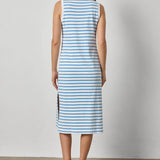 Rib Stripe Slide Slit Tank Dress
