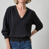 V-Neck Blouson Sweater