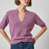 V-Neck Elbow Sleeve Sweater