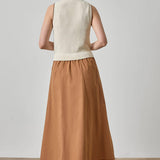 Mixed Media Mock Neck Dress
