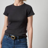 Ribbed Short Sleeve Crew Top