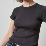 Ribbed Short Sleeve Crew Top