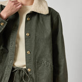 Washed Twill Pleat Back Jacket