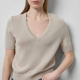 Short Sleeve V-Neck Sweater
