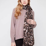 Animal Print Knit Scarf