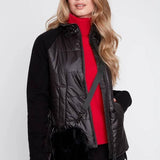 Quilted Jacket w/ Knit Sleeves