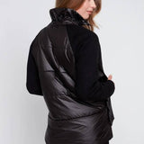 Quilted Jacket w/ Knit Sleeves