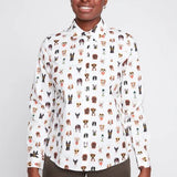 Dog Print Poplin Shirt